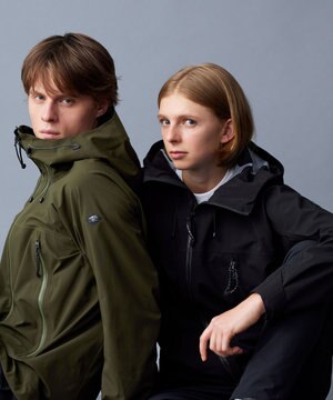  【ECO撥水/耐水性/透湿防水素材/ストレッチ/軽量】ボイルドポリエステル3レイヤー マウンテンパーカー