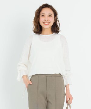 【洗える】CARIAGGI ギャザー袖 ニット