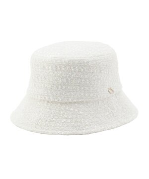 PAUL & JOE ACCESSOIRES 【サイズ調整可】ネコチャーム付ツイードバケットハット UV