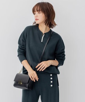  ウールブレンド ラインパール プルオーバー