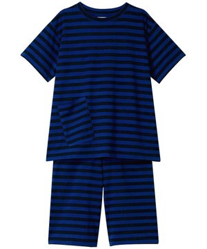  綿100％ ボーダー 半袖パジャマ