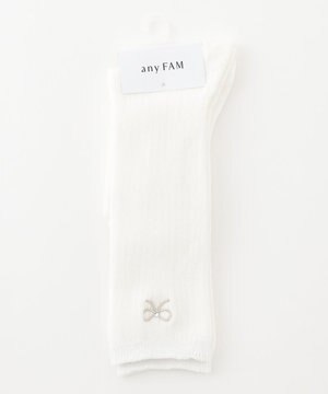  【日本製】リボン 刺繍 ハイソックス