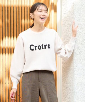 【洗える】スウェットライクロゴニット