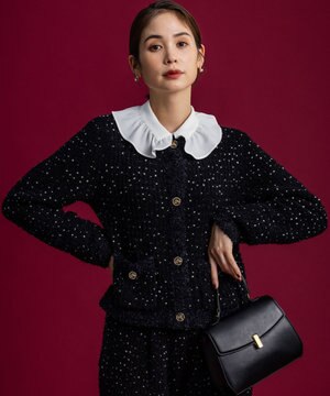  【組曲×setsuko sagittaire】サジテール釦ツイードニットジャケット