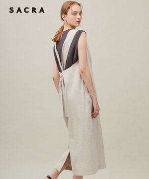  【SACRA】ヴィスコースリネン ワンピース