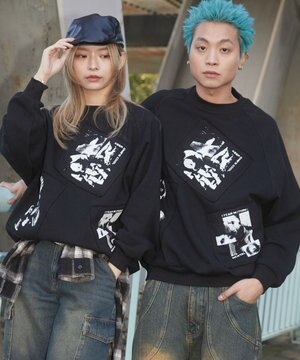 【ユニセックス着用ITEM】フォトペーストグラフィックプルオーバー