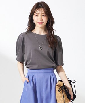 【撥水・汗ジミ防止・UVケア・洗える】スーピマスムース 袖タック Tシャツ