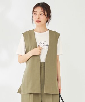  【セットアップ対応】リネンライク ジレ