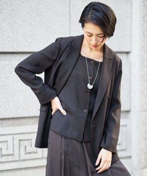  【カタログ掲載・人気素材・セットアップ対応】リネンライクシンセティックノースリーブ ブラウス