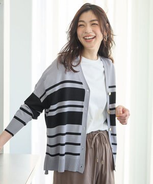  【洗濯機可/UVカット/接触冷感】クールタッチボクシーカーディガン