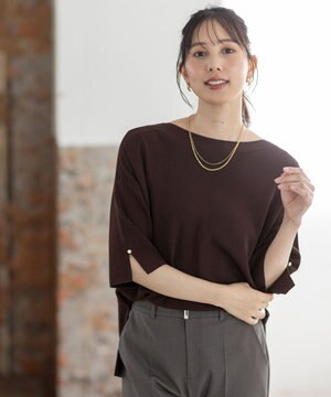 【接触冷感・UVカット・洗える】ビューティクールボートネック プルオーバー