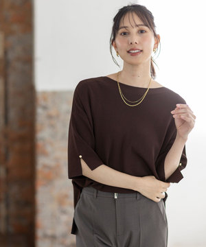 【接触冷感・UVカット・洗える】ビューティクールボートネック プルオーバー