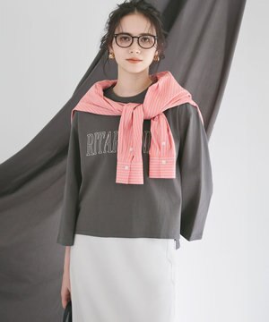  【SLOW/一部店舗限定】MVSコットン フレア袖 ロゴTシャツ