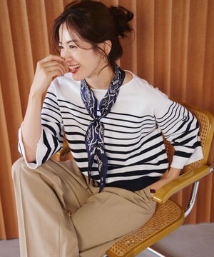  【洗える】Armor-lux ベルスリーブボーダー カットソー