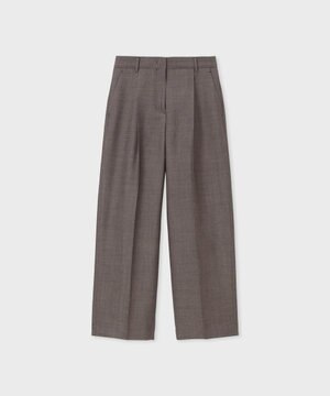  シャンブレー ワイドパンツ