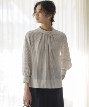 リヨセルシャーティングハイネック ブラウス