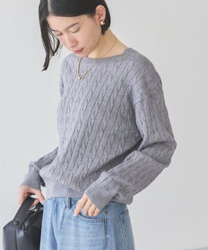  バイパチケーブルニットプルオーバー