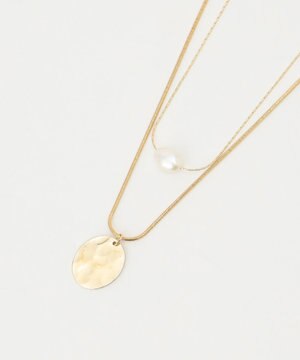  レイヤードコインメタルネックレス