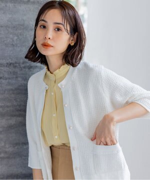 【WEB限定】ツィードニット 半袖ジャケット