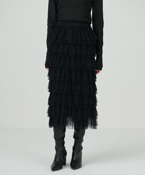  タイトティアードチュールスカート