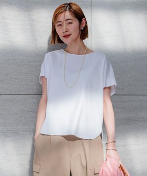  【洗える】スムースデザイン フォルム カットソー