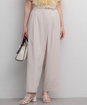  スムースクロス ラップ見えワイドパンツ