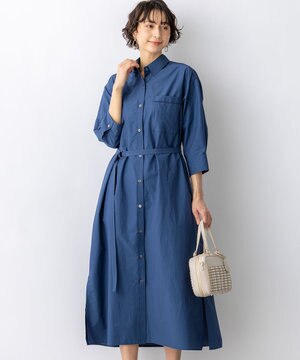  【先行予約】ナイロンコットンタフタ シャツワンピース
