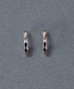  〈金属アレルギー対応〉スパークフープセラミックポストピアス シンプル/フープピアス