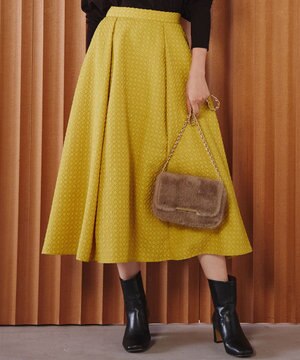  【洗える】プレザンスジャカード タックスカート