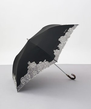  NINA RICCI （ニナリッチ) 刺しゅうオーガンジー掛け合わせ晴雨兼用パラソル（折り畳み・トップフラット傘）
