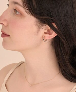  〈金属アレルギー対応〉スパークフープセラミックポストピアス シンプル/フープピアス