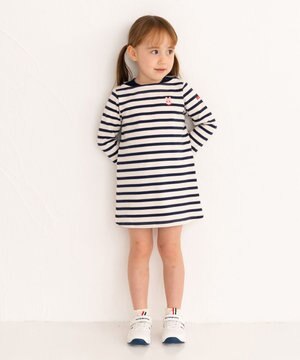  【80-120cm】ボーダーワンピース