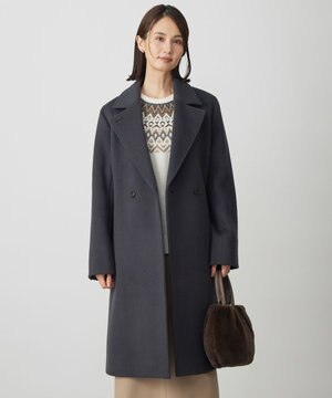  Pureラムウール ダブル ロングコート