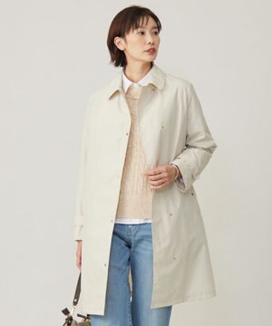  【洗える】スパンライクナイロンタッサー ステンカラー コート