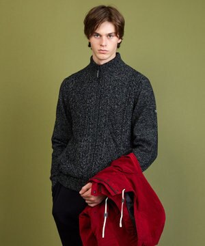  【イタリア糸使用/サスティナブル素材/裏地付き/ライナードッキング対応】 コットンウール ニット アウター