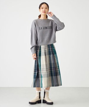  メモリーチェックフレアスカート