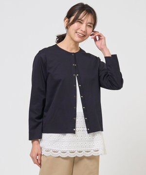  40Gポンチ クルーネック カーディガン