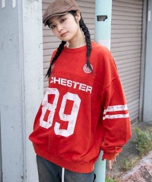  【ユニセックス着用ITEM】ケミカルウォッシュナンバリングプルオーバー