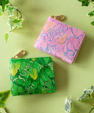  葉っぱ Lファスナー2つ折り財布