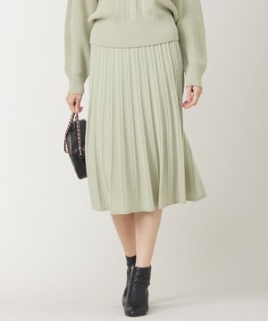  【セットアップ対応】スフレケーブルニット スカート