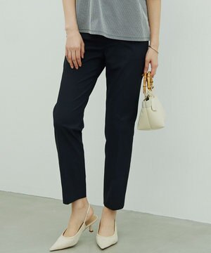  【セットアップ対応/洗える】コットンリネン オックスストレッチ テーパード パンツ