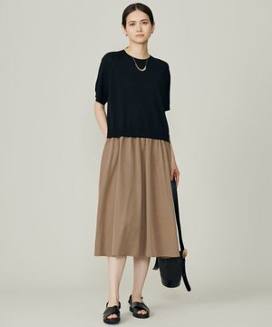  【洗える】タフタコンビ半袖 ワンピース