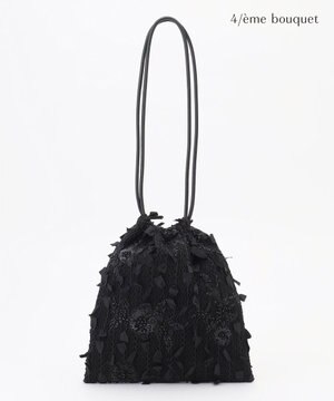  【カトリエムブーケ】Tweed a fleurs et rubans ドロストバッグ