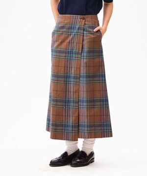  DARK MADRAS CHECK WRAP SKIRT / マドラスチェックラップスカート