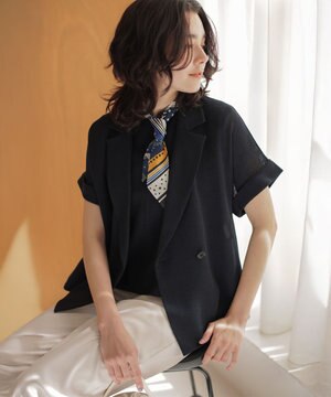  【WEB限定】メランジレノクロス バックペプラムジャケット