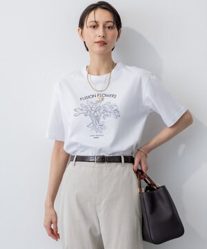  【洗える】JANE PACKERコラボ フラワー刺繍 Tシャツ