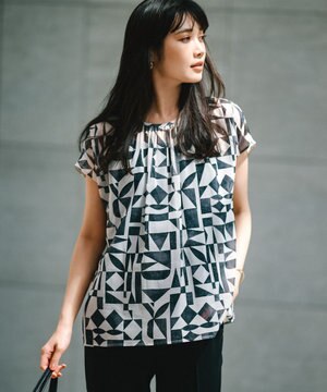  【洗える】Ratti ウォールプリント ブラウス