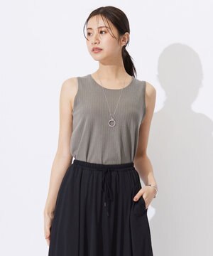  ワイドリブジャージー ノースリーブ カットソー