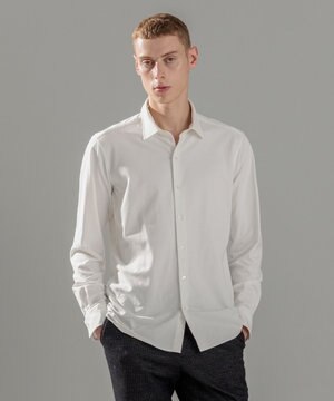  ツイルネルジャージー　レギュラーカラーシャツ