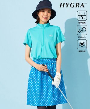  【WOMEN】【接触冷感・UVケア・吸水速乾】アイス柄 切替ワンピース